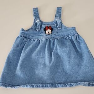 Blue Denim Disney Dress With Minnie Mouse On Front Pocket